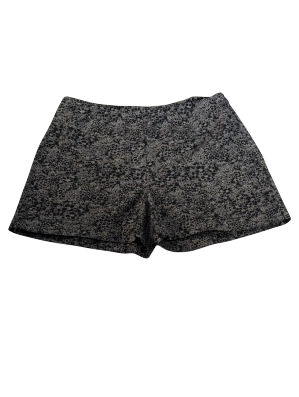 Loft Black Cotton Shorts with White Floral Design Size 12